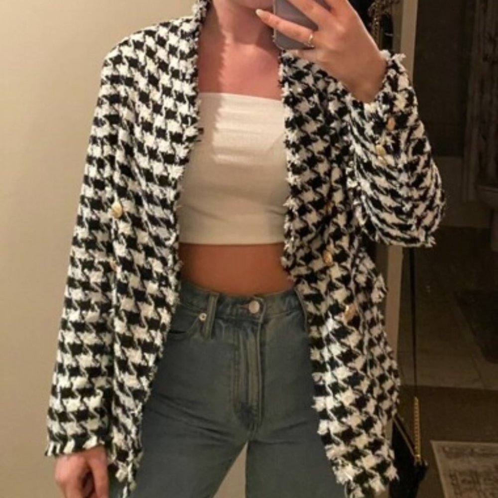 THE CLASSIC Houndstooth Blazer Jacket - Picture 14 of 16